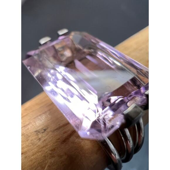 Vintage Rose de France amethyst sterling silver ring size 7 - Picture 14 of 16
